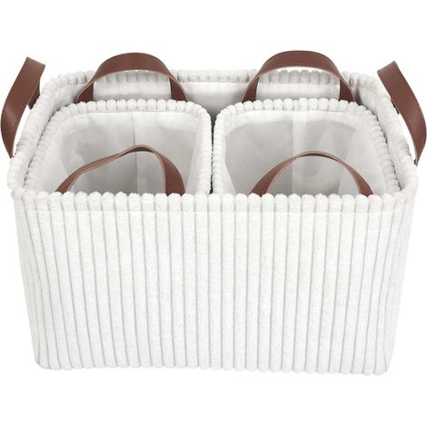 Ensemble de 3 paniers de rangement en velours côtelé (1/5)