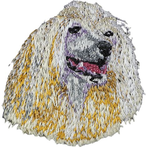 Perro Crestado Chino - parche con forma de perro, parche bordado, decoración única para mochila de Art-Dog (1/3)
