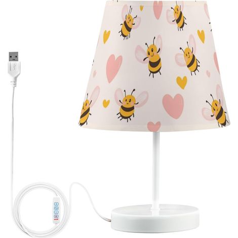 Kcldeci Lampe de chevet en forme cœur d'abeilles pour chambre à (1/5)