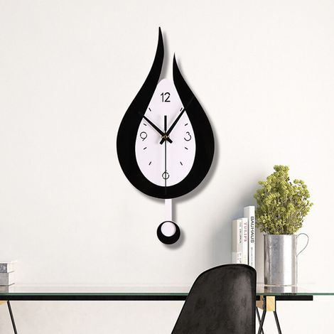 Geräuschlose Wanduhr mit modernem Acrylpendel, batteriebetrieben
