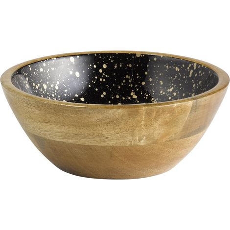 Bol « MANGO », bois de manguier, revêtement en résine époxy à l’intérieur, Ø 20 cm, 0,8 litre, bol à fruits, saladier, bol (1/5)