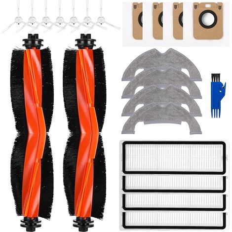 Kit de accesorios de carga frontal para aspiradoras Dreame D10 Plus/D10s Plus/L10 Plus/Z10 Pro, repuestos: 2 cepillos principales, 4 filtros (1/5)