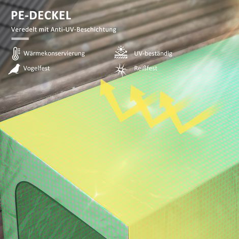 Serre adossée tunnel avec chassis froid, portes enroulables anti-intempéries, dimensions 200x80x200 cm, couleur verte (1/4)