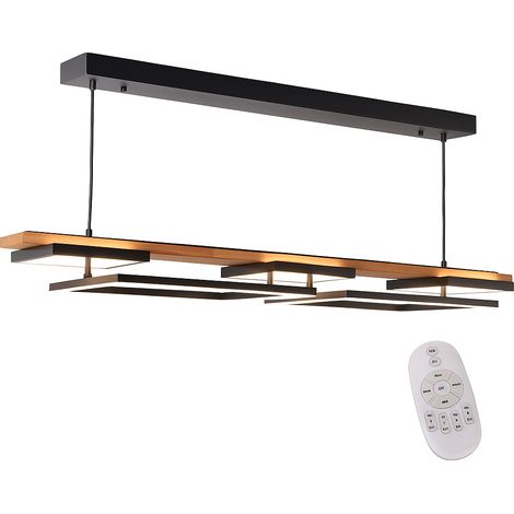 Plafonnier LED linéaire en bois 60W, 5 lumières, dimmable 121cm (1/5)