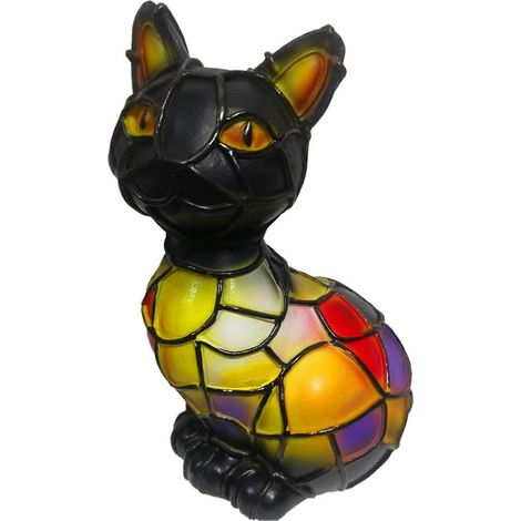 Lampe de table animalière en résine peinte à la main, veilleuse chien avec LED, design vintage pour la décoration intérieure, pour bureau, tables, chambre, salon, gain de place (1/5)