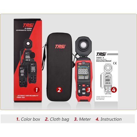 luxmètre numérique portable TASI TA632A avec écran LCD (0-200 000 lux) (1/5)