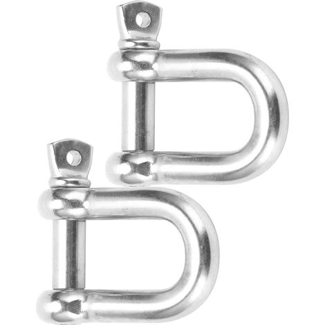 Lot de 2 manilles d'ancrage à vis M20 en acier inoxydable 304, robustes et en forme de D, pour le camping (1/5)
