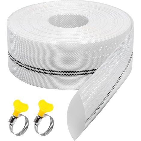 Tuyau de vidange plat 10 m x 1,2 pouces, tuyau en tissu, tuyau plat, tuyau de pompier, tuyau de pompe submersible pour pompes submersibles et autres pompes à eau, bassins d'évacuation, irrigation du (1/5)