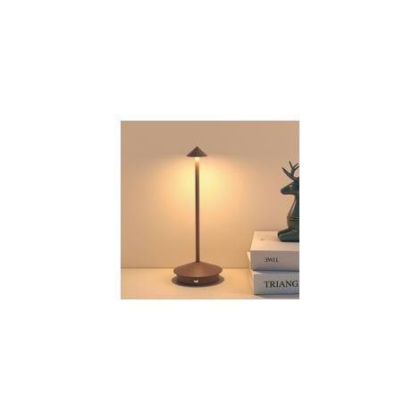 Lampe de Table LED Tactile sans Fil à Pile Rechargeable Portative Réglable en Luminosité Design Minimaliste pour Restaurant Dîner de Couple Chambre à Coucher Patio Extérieur Pique-Nique