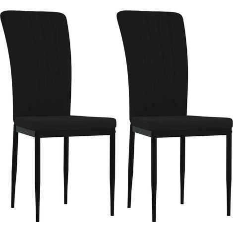 Maison Exclusive - Esszimmerstühle 2 Stk. Schwarz Samt (1/5)