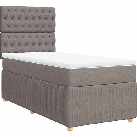 Maison Exclusive - Cama box spring con colchón tela gris taupe 80 (1/5)