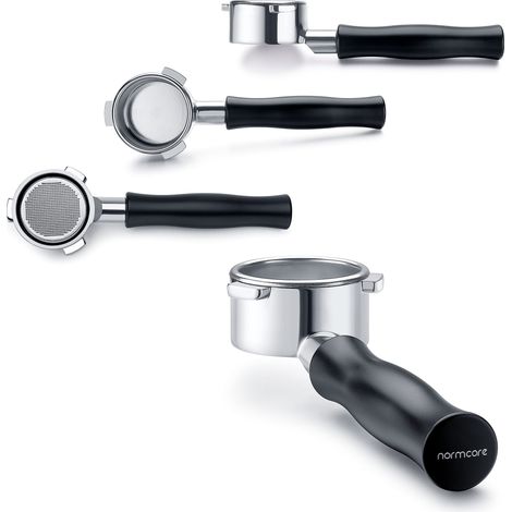 54 mm Porte-filtre à café sans fond, compatible avec 870/875/878/880 avec panier filtrant, et machines à espresso de la série 8 d'autres modèles Avec panier filtrant pour 2 tasses (1/5)