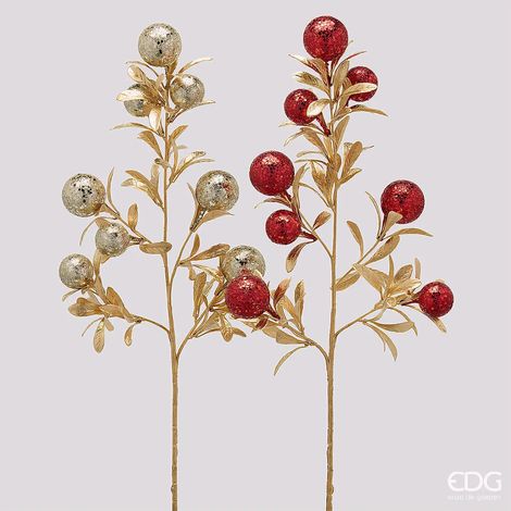 Ramo Natale mix di palline Rosso Oro 75CM EDG