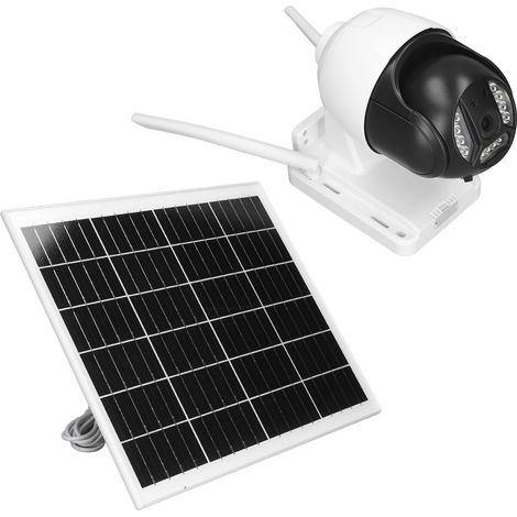 Caméra de surveillance 4G 4MP sans fil, détection humaine IA, panneau solaire, batterie rechargeable, vision nocturne couleur, IP67 étanche pour extérieur (1/5)