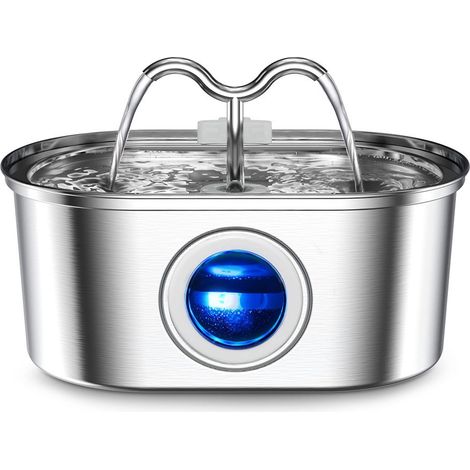 Fontaine à eau intelligente pour chats et chiens de 3,2 L (108,2 oz), en acier inoxydable, automatique. (1/5)
