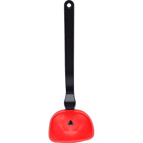Louche de service en plastique, cuillère à racler multifonctionnelle, résistante à la chaleur et antiadhésive, poignée ergonomique pour la cuisine (rouge). (1/5)