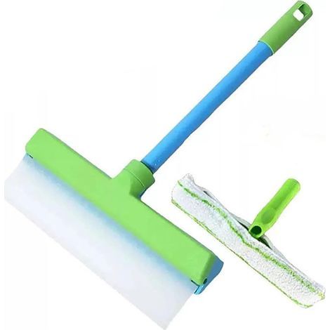 Silikonabzieher – 3-in-1 für Dusche, Spiegel, Glastüren und Autofenster – Ergonomischer Griff – Grün-Weiß (1/5)