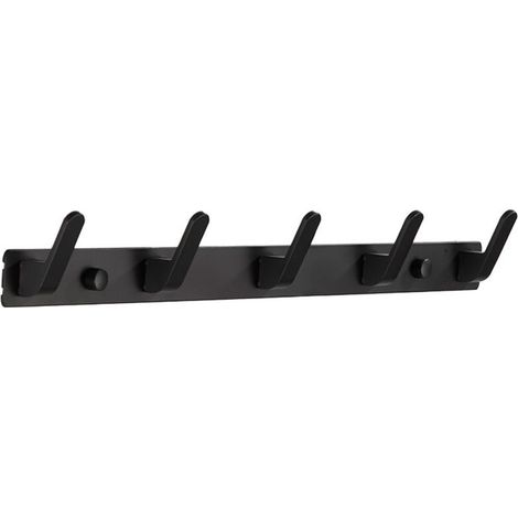 Wall-Mounted Coat Rack, Matte Black Aluminum Hooks, Modern 5-Hook Coat Rack for Entryway, Bathroom, Kitchen, Cloakroom, Bedroom, Home (1/5)