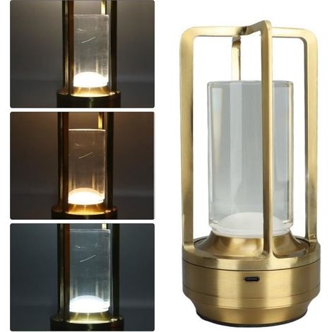 (Warmlicht, Weißlicht, Tageslicht) BEL-7696830300422 Tischleuchte – 3 Farben – Touch-Dimmer – USB-aufladbar (1/4)