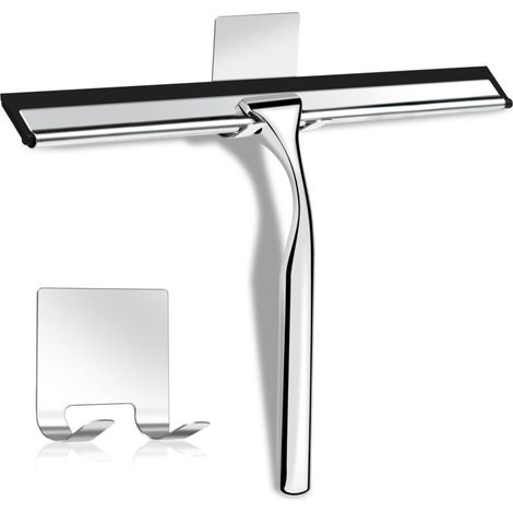 Stainless steel shower squeegee, window squeegee, and shower wiper with strong suction cup