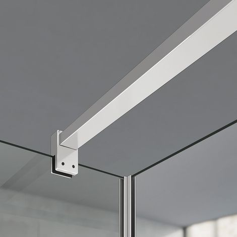 GRAND VERRE Barre de maintien en aluminium anodisé blanc mat pour verre 6-8mm 140cm (1/2)