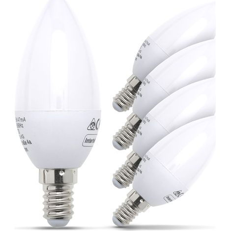 LED Glühbirne E14 5er Set - 5W, 470lm, 3000K warmweiß, weiß