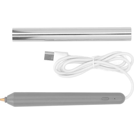 Stylo de marquage à chaud USB, stylo de gaufrage à chaud, matériau ABS, outil de loisirs créatifs, dessin et écriture, argent. (1/5)
