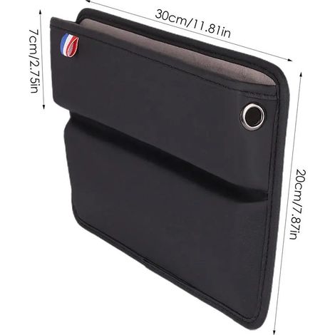 (noir) Organisateur de siège auto pour espace de rangement, boîte de rangement pour siège auto, support pour portefeuille ou téléphone. (1/5)