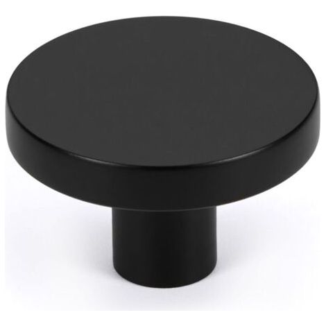 FENOPLASTICALot de 10 boutons d'armoire de cuisine noir mat, boutons en laiton massif pour tiroir de commode, poignées d'armoire de salle de bain minimalistes rondes, quincaillerie de meubles modernes (1/4)