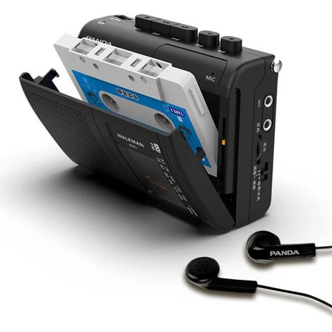 Mini radio AM/FM portable, lecteur de musique à cassettes rétro, enregistreur portable avec haut-parleur puissant, compatible avec la lecture au casque. (1/5)