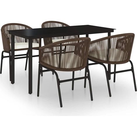 Maison Exclusive - 5-tlg. Garten-Essgruppe Braun (1/5)