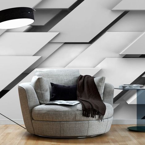 Papier peint bord du gris - 250 x 175 cm (1/4)