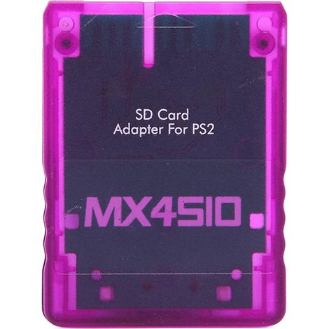 MX4SIO Adaptateur Carte Mémoire SIO2SD Fait Main pour PS2, Lecteur de Cartes Mémoire Stable Remplacement Transparent Violet (1/5)