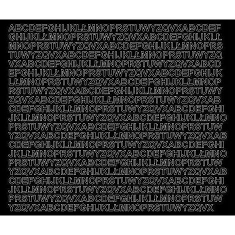 Selbstklebende Buchstabenaufkleber, 7 mm, glänzend schwarz (1/2)