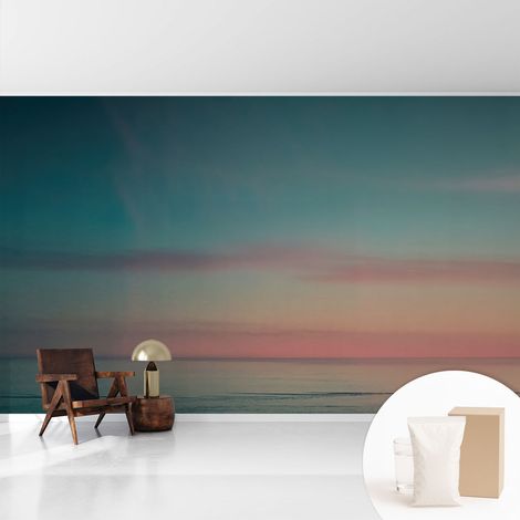 Tapete Vliestapete mit Kleber für Wohnzimmer Schlafzimmer Küche - Wanddekoration Ruhiges Meer 416x254 cm (1/5)