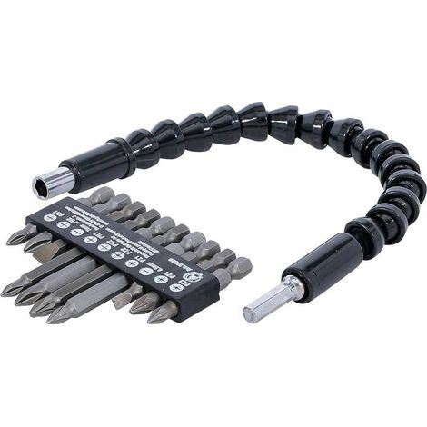 Jeu d Embouts à Axe Flexible 6,3 mm (1/4) - 11 pcs - Polyvalent et Pratique pour Visser en Angles Difficiles - D-Work