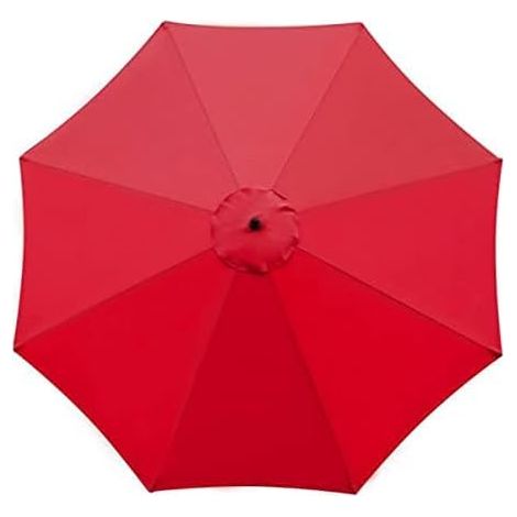 Housse de rechange pour parasol 3M 8 nervures avec aérations pour parasols en porte-à-faux Parasols à mât décalé Tous les parapluies de jardin Tissu polyester épais imperméable aux ultraviolets (rouge (1/5)