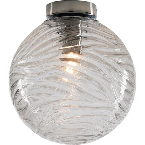 "Plafoniera NEREIDE in vetro trasparente ad onde concentriche 30 cm." (1/2)
