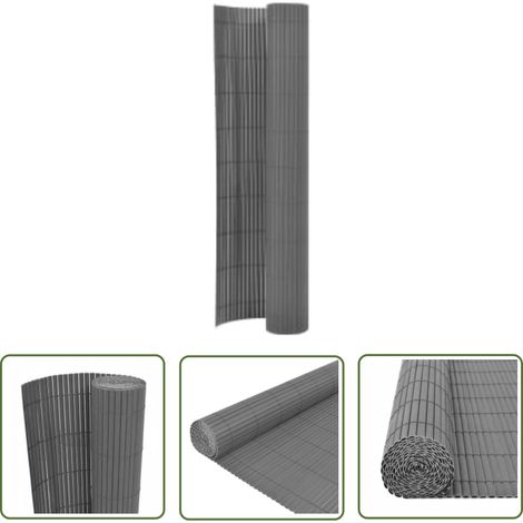 The Living Store Clôture de jardin double face 90x400 cm Gris - Clôture De Jardin - Clôture Pvc - Clôture Grillage - Clôture Decorative - Barriere Jardin (1/5)