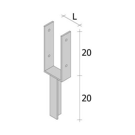 Confezione 2 Pz Ancoraggio Palo 9X9 cm per Cemento Alce