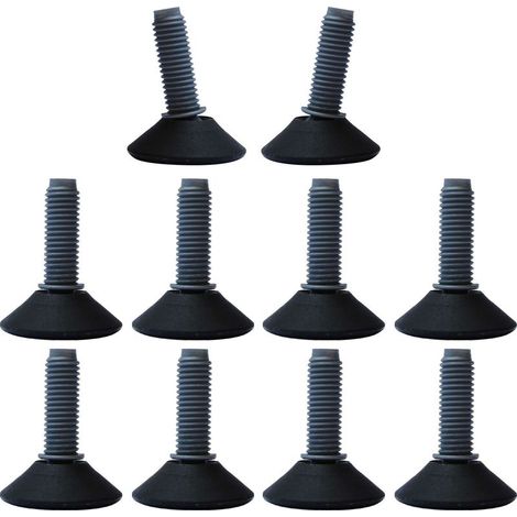 Satz mit 10 verstellbaren Nivellierfüßen M10 x 30 mm – Maximale Belastung 150 kg – Basis-Ø 40 mm – Für korrosive und hygienische Umgebungen (1/2)
