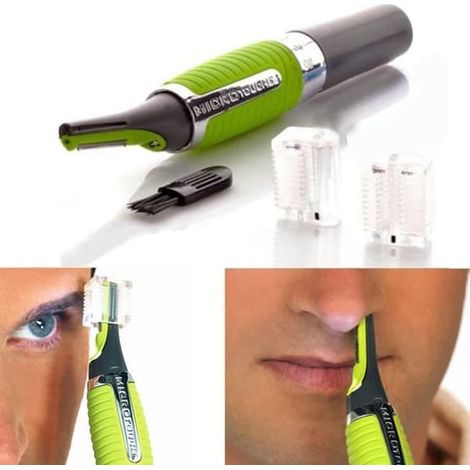 Tondeuse multifonctions pour hommes - BARSALA - Visage, cou, nez, sourcils et corps - Verte (1/4)