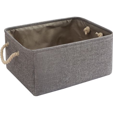 Panier de rangement pliable en tissu, grand modèle, avec poignées, idéal pour ranger vêtements et jouets.