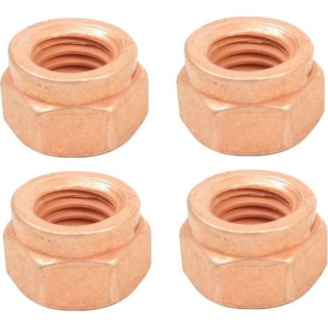4x écrou d'échappement M8x1,25 acier cuivré M8 clé 13mm pot collecteur voiture moto tracteur tondeuse engin agricole (1/2)