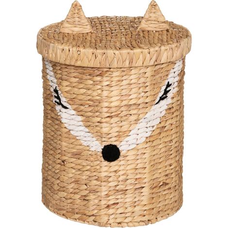 Baúl de juguetes «Renard» - jacinto de agua tejido H50 cm - Atmosphera créateur d'intérieur