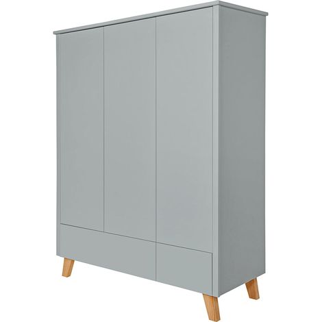 Armoire 3 portes 2 tiroirs Novelies Zara Gris (1/3)