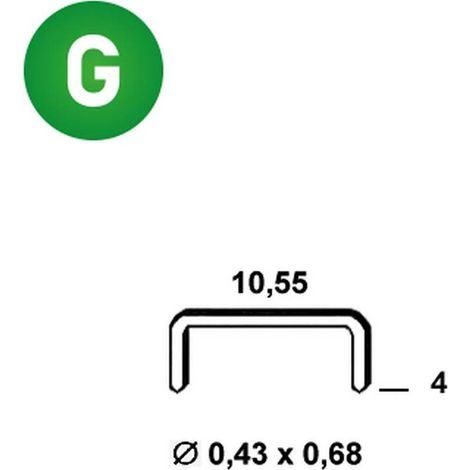 8 400 Agrafes Galvanisées Vz-04 - 10.55x4x0.43x0.68 mm - D-Work