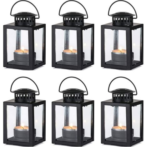 Lanternes à bougies vintage en verre, style Windlight, pour intérieur ou jardin. (1/5)