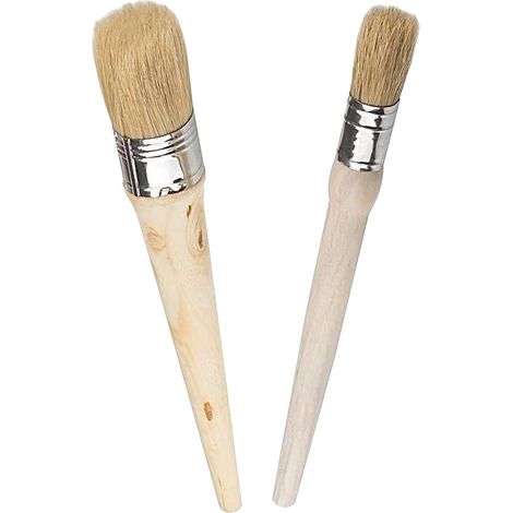 Pinceaux Ronds,2 Pièces Pinceau pour Peinture à la Craie sur Meubles Bois pour Peinture Cire et Vernis 20 mm et 30 mm de Diamètre pour la Rénovation de Meubles et Les Projets de Bricolage (1/5)