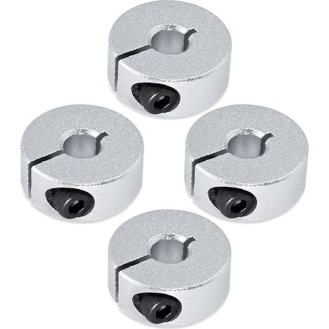 Quatre colliers à axe divisé de 6 mm, colliers de verrouillage d'arbre monobloc en aluminium, alésage de 6 mm, diamètre extérieur de 20 mm, épaisseur de 8 mm, avec vis M4. (1/4)
